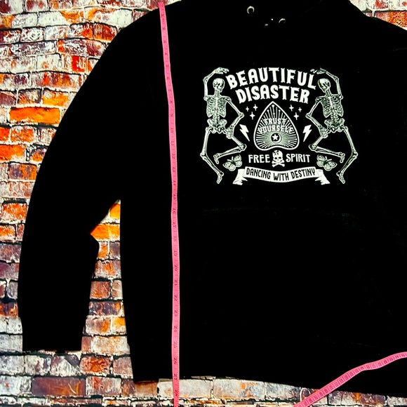 Beautiful Disaster Pull On Hoodie Ouija Skeletons XL - Picture 6 of 9